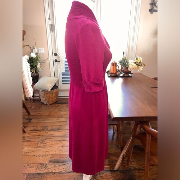 Evan Picone Black 3/4 Sleeve Cowl neck Ribbed sweater dress size M - Picture 4 of 7